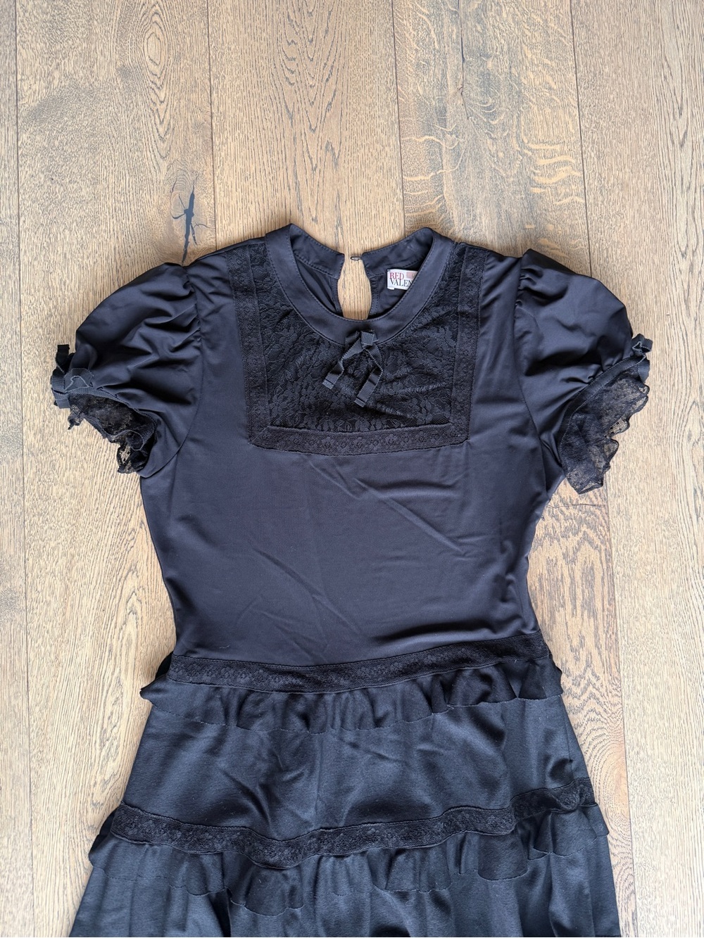 Vintage RED Valentino Black Ruffle Dress | Size L - Picture 3 of 5